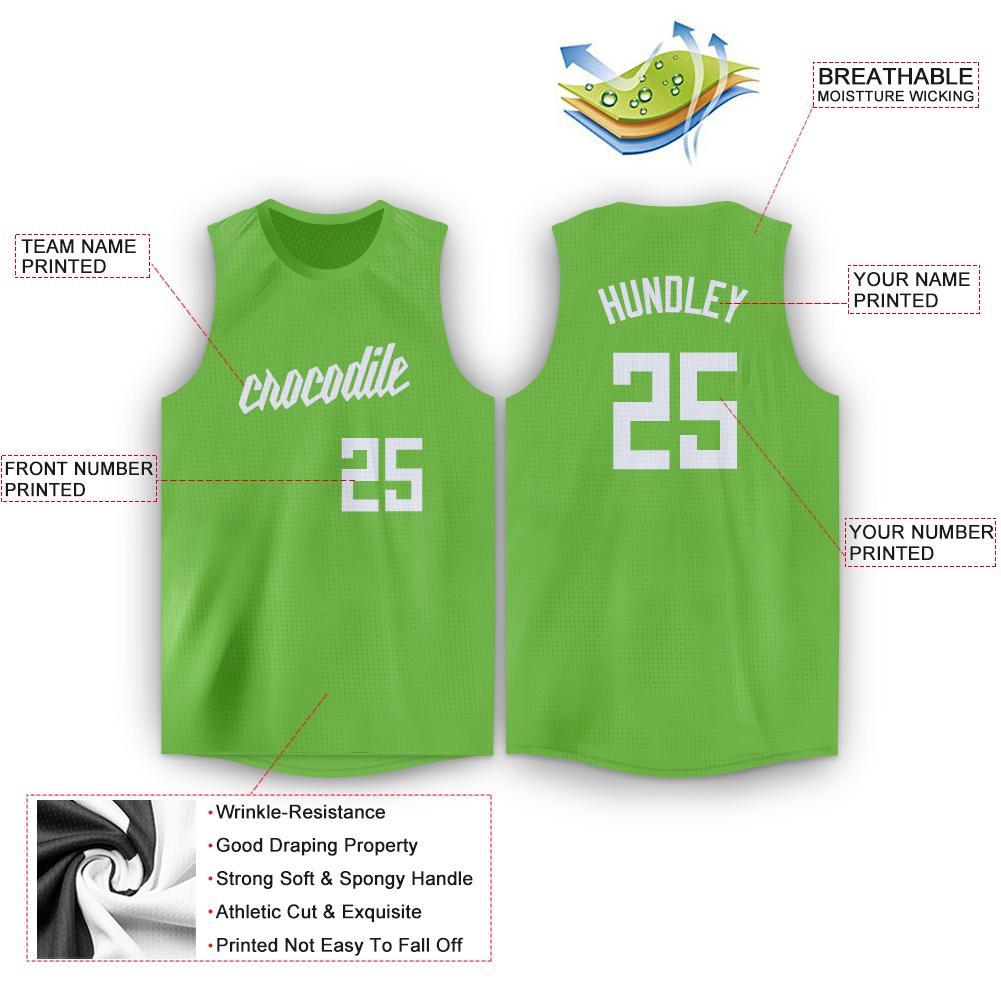 Custom Royal Neon Green-White Music Festival Round Neck Sublimation  Basketball Suit Jersey