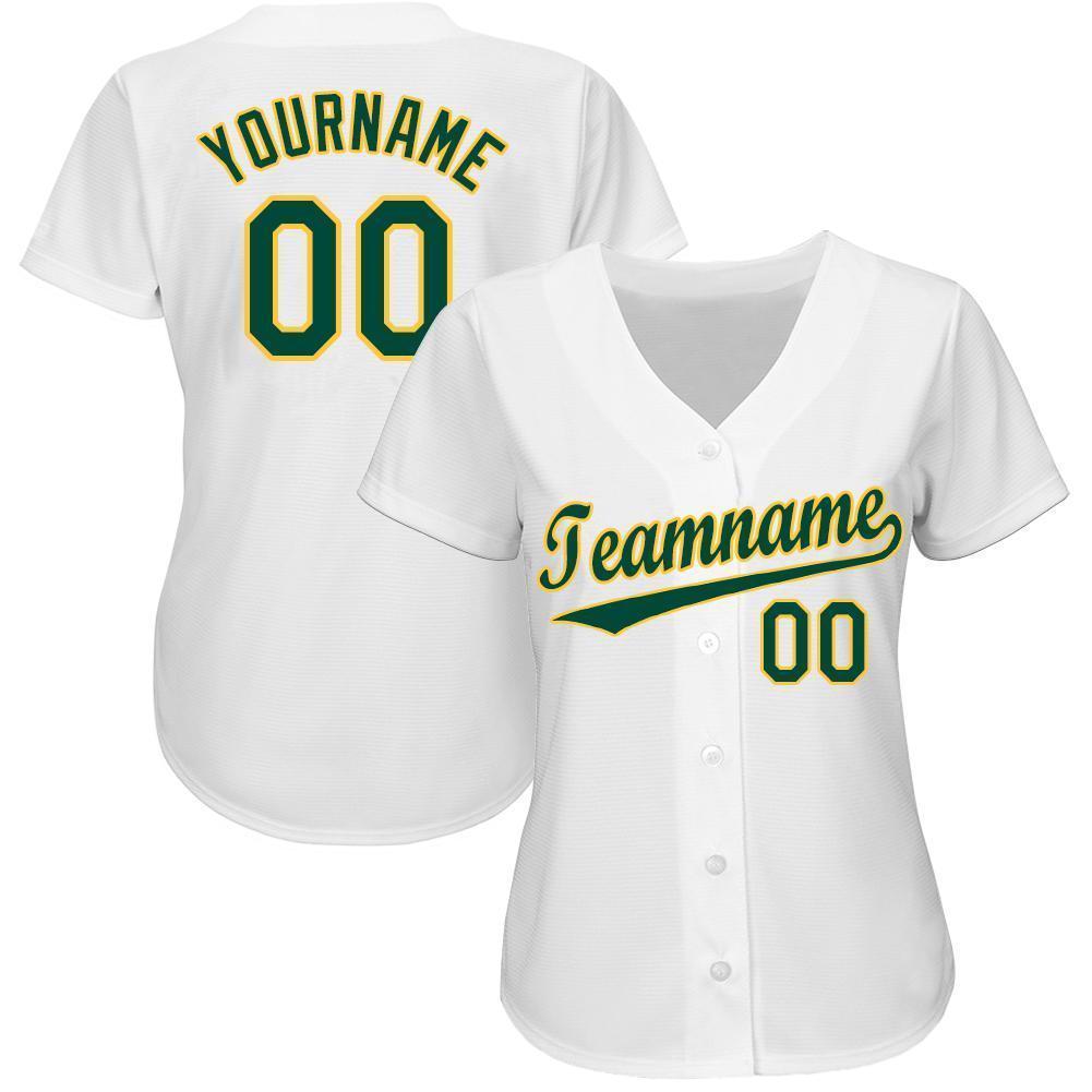 Custom White Green Cream Baseball Jerseys For Men & Women JN10492 in 2023