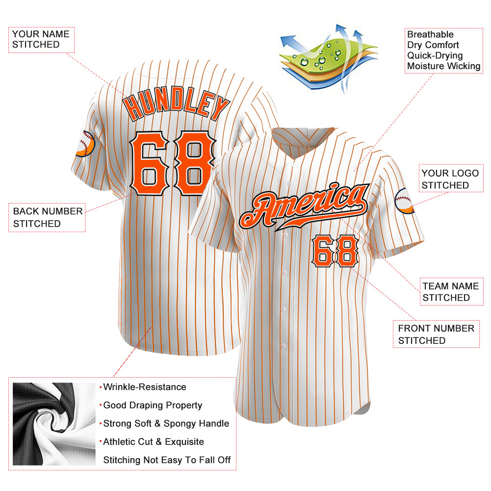 Custom Team Black Baseball Orange Authentic White Throwback Shirt Discount  – snapmade