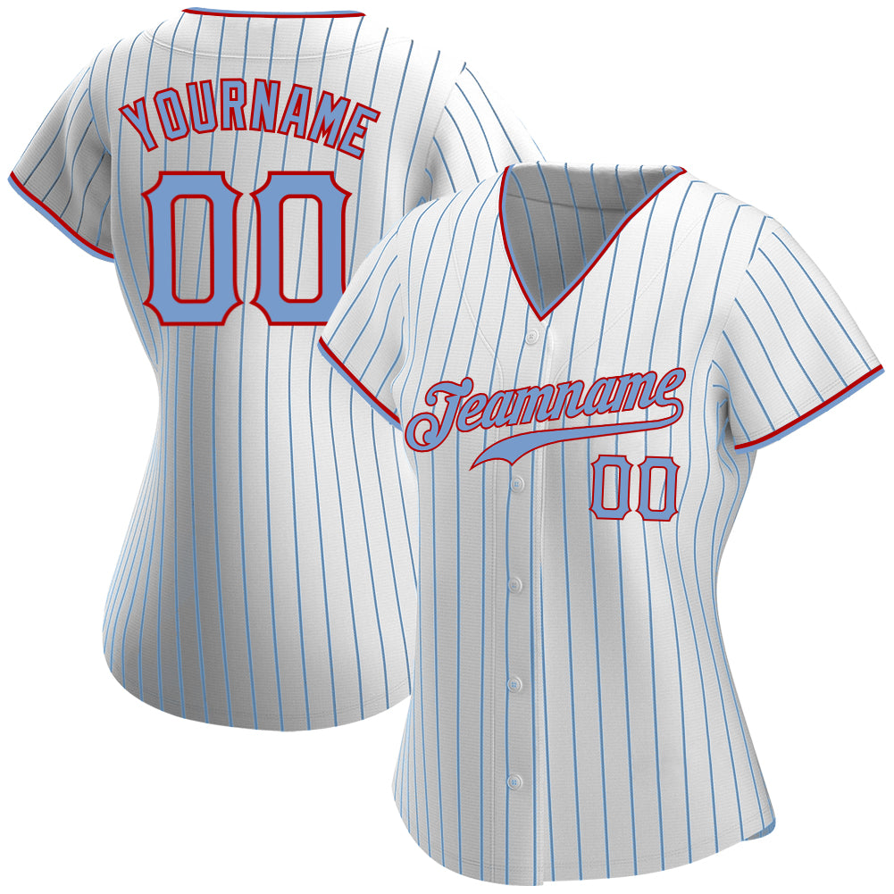 Custom Black White Strip Pink-Light Blue Authentic Baseball Jersey