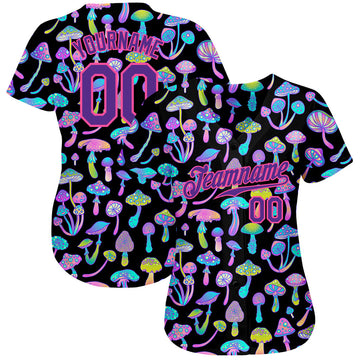 Custom 3D Pattern Design Magic Mushrooms Psychedelic Hallucination Authentic Baseball Jersey