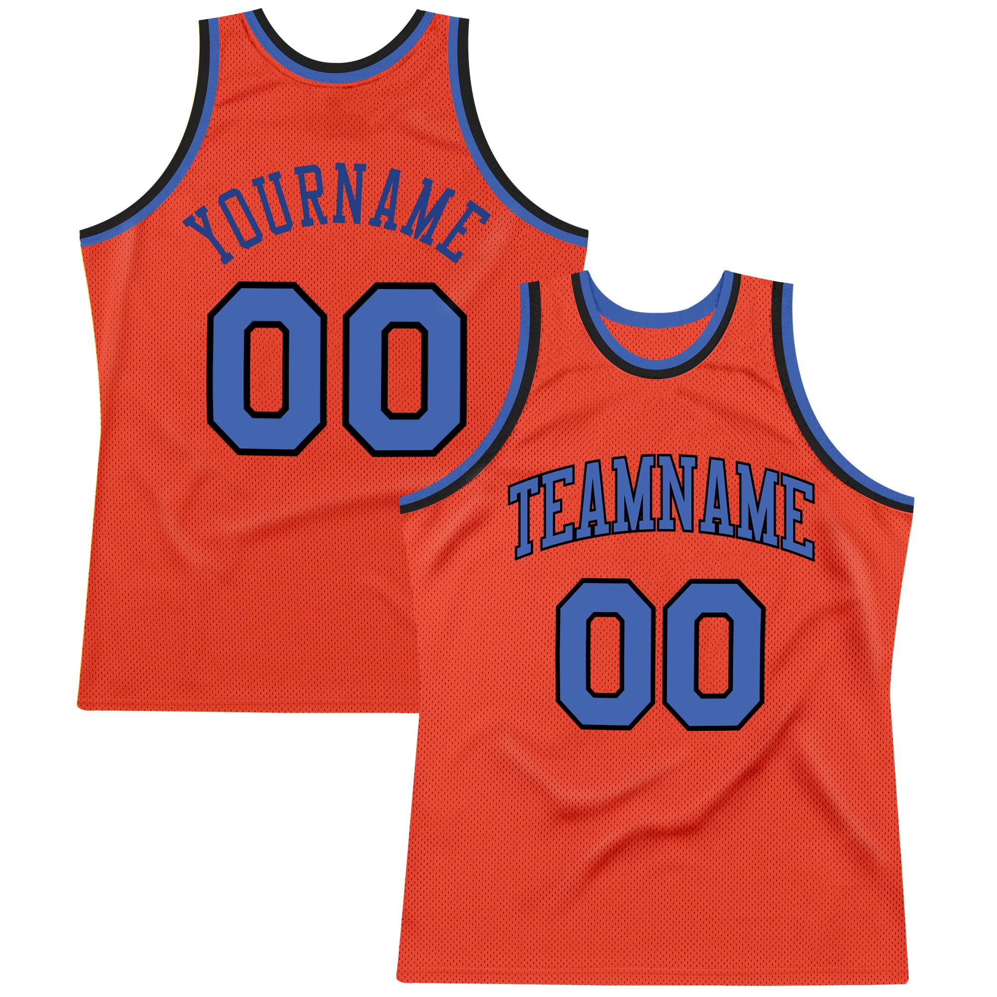 Custom Light Blue Orange-Black Authentic Throwback Basketball Jersey  Discount – snapmade