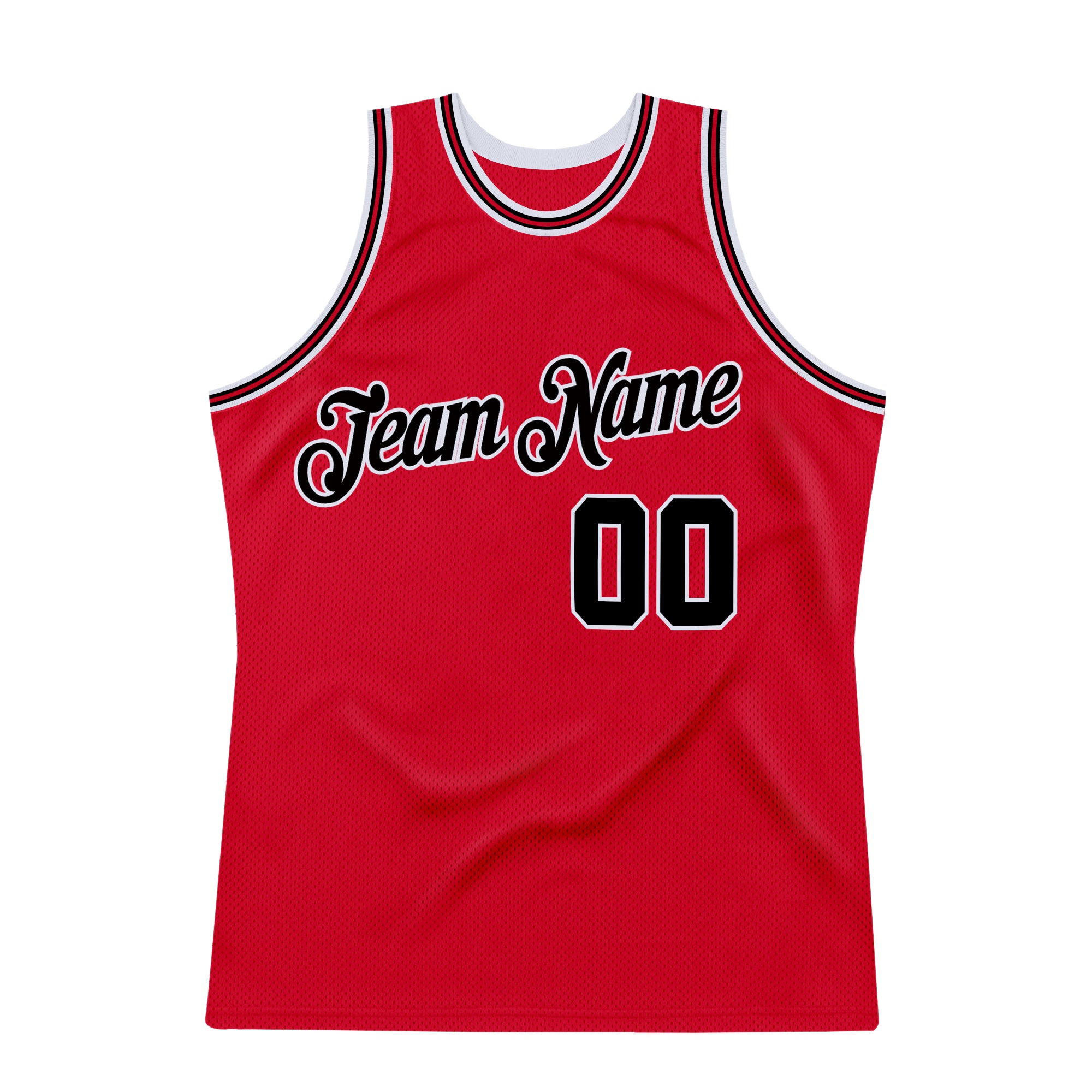 FIITG Custom Basketball Jersey Black Red Pinstripe Red-Cream Authentic Youth Size:L