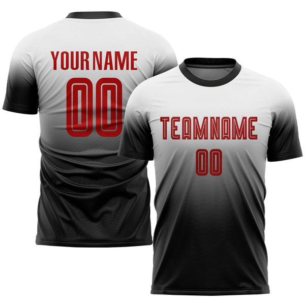 Cheap Custom Red Teal-White Sublimation Soccer Uniform Jersey Free