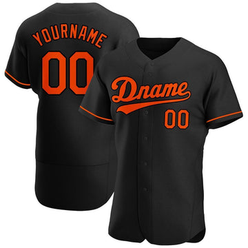 Custom Black Orange Authentic Baseball Jersey