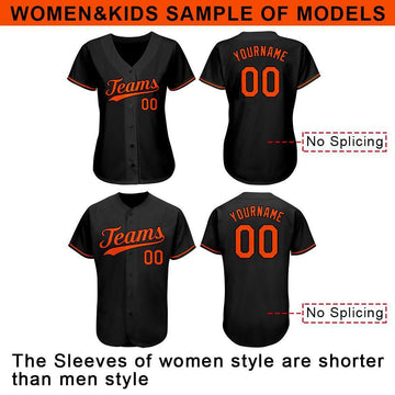 Custom Black Orange Authentic Baseball Jersey