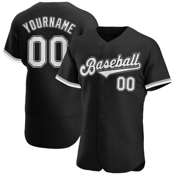 Custom Black White-Gray Authentic Baseball Jersey