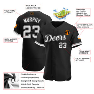 Custom Black White-Gray Authentic Baseball Jersey