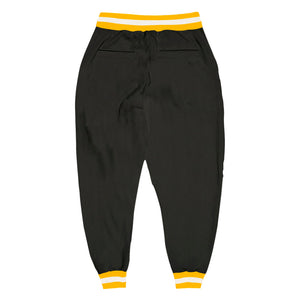 Custom Black Gold-White Sports Pants