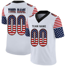 Load image into Gallery viewer, Custom White Black-Orange USA Flag Fashion Football Jersey
