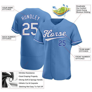 Custom Light Blue White-Royal Authentic Baseball Jersey