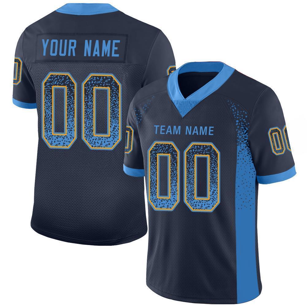  Custom Football Fan Jersey Navy Blue Mesh Personalized Team  Name and Numbers : Clothing, Shoes & Jewelry