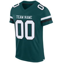 Load image into Gallery viewer, Custom Midnight Green White-Black Mesh Authentic Football Jersey
