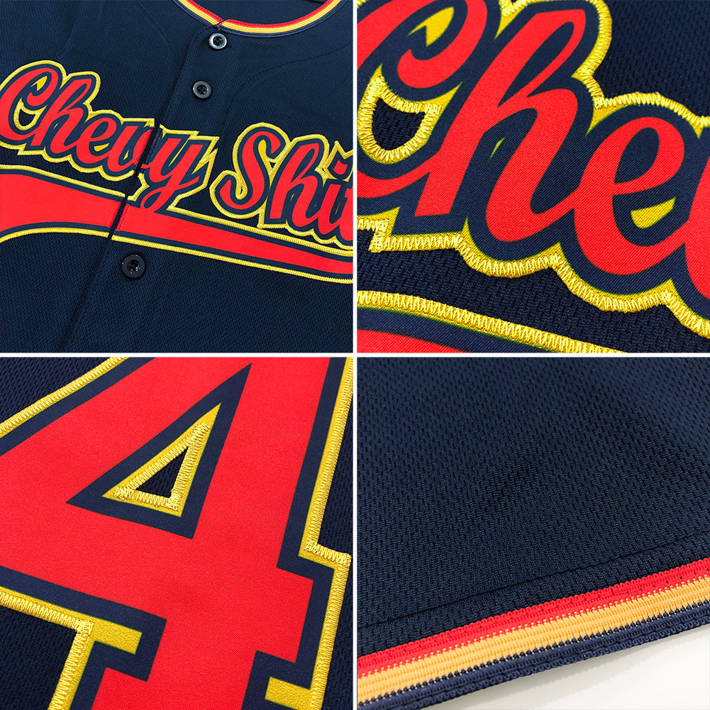 Cheap Custom Red Navy-Old Gold Authentic Baseball Jersey Free Shipping –  CustomJerseysPro