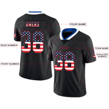 Load image into Gallery viewer, Custom Lights Out Black Scarlet-Royal USA Flag Fashion Football Jersey
