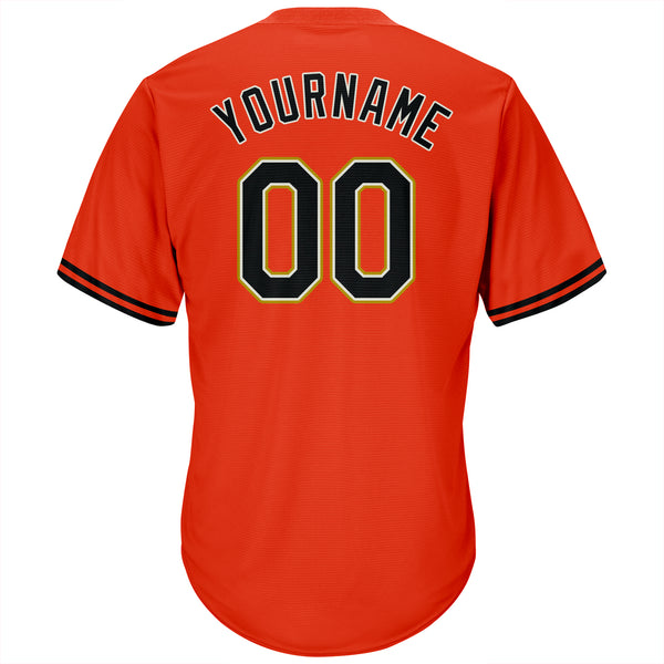 Custom Team Orange Baseball Authentic Gray Jersey Black