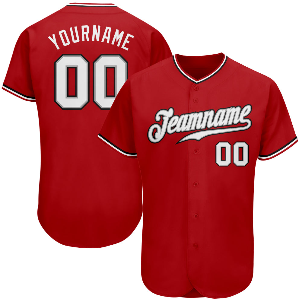 Sale Build White Baseball Authentic Black Jersey Red – CustomJerseysPro