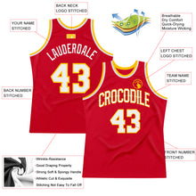 Load image into Gallery viewer, Custom Red White-Gold Authentic Throwback Basketball Jersey
