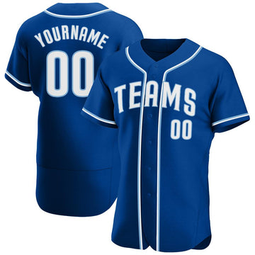 Custom Royal White-Light Blue Authentic Baseball Jersey