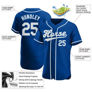 Custom Royal White-Light Blue Authentic Baseball Jersey