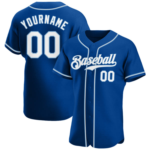 Custom Team Light Blue Baseball Authentic Royal Jersey White