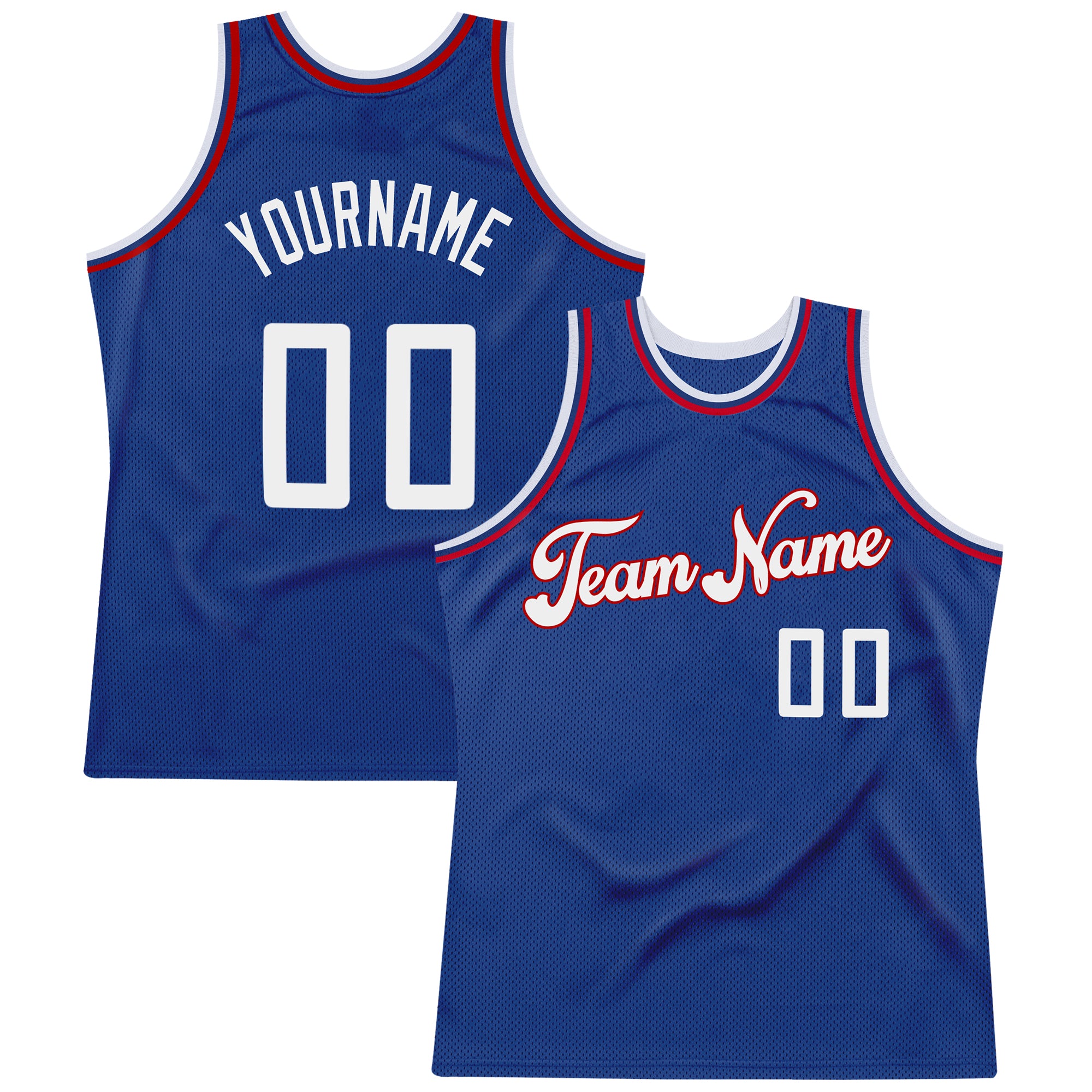 Creat Team Basketball White Royal Rib Knit Jersey Red FansIdeas