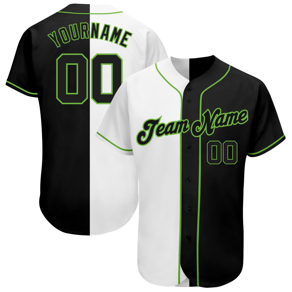 Custom Purple Neon Green-White Authentic Baseball Jersey