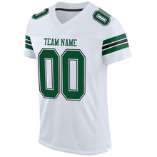 Load image into Gallery viewer, Custom White Gotham Green-Black Mesh Authentic Football Jersey
