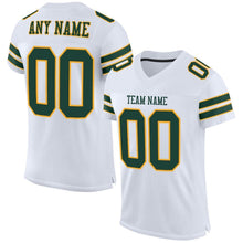 Load image into Gallery viewer, Custom White Green-Gold Mesh Authentic Football Jersey
