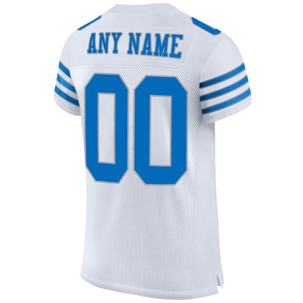 Custom Light Gray Light Blue-White Mesh Authentic Football Jersey Discount