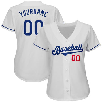 Custom White Royal-Red Authentic Baseball Jersey