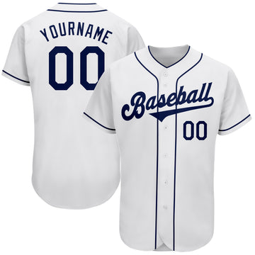 Custom White Navy Authentic Baseball Jersey