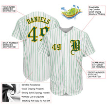 Load image into Gallery viewer, Custom White Kelly Green Strip Kelly Green-Gold Authentic Baseball Jersey
