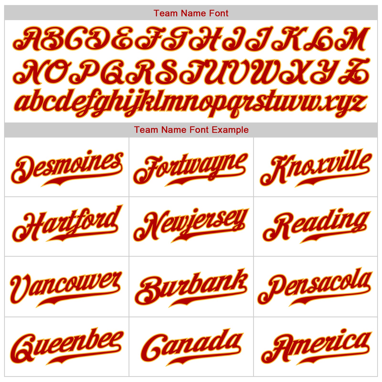 Red, Gold, White Sports Jersey Alphabet Clipart - Vars - PrintableTreats.com