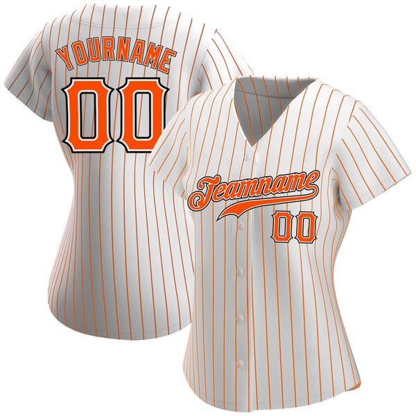 Custom Pinstripe Baseball Jersey Gray Black Orange-Black Authentic -  FansIdea